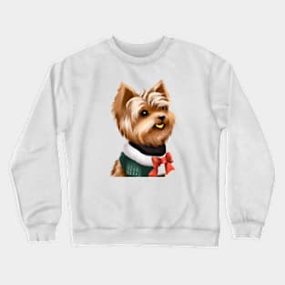 Cute Yorkshire Terrier Drawing Crewneck Sweatshirt